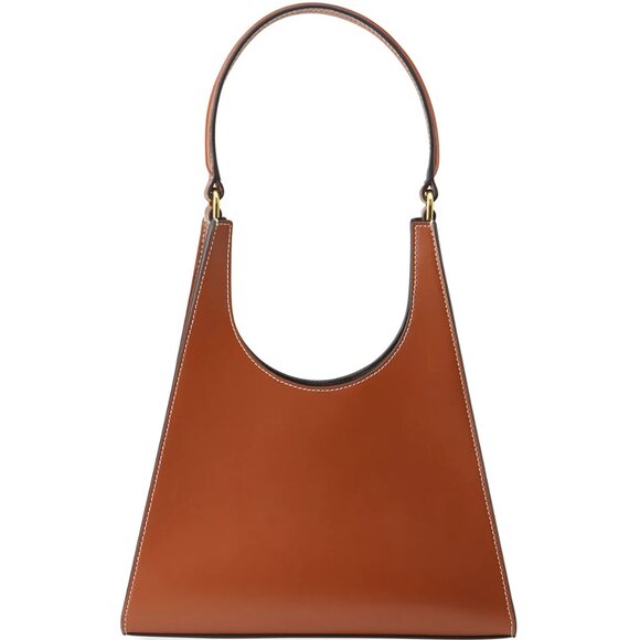 STAUD Handbags - Staud Rey Tan Leather Structured Shoulder Bag